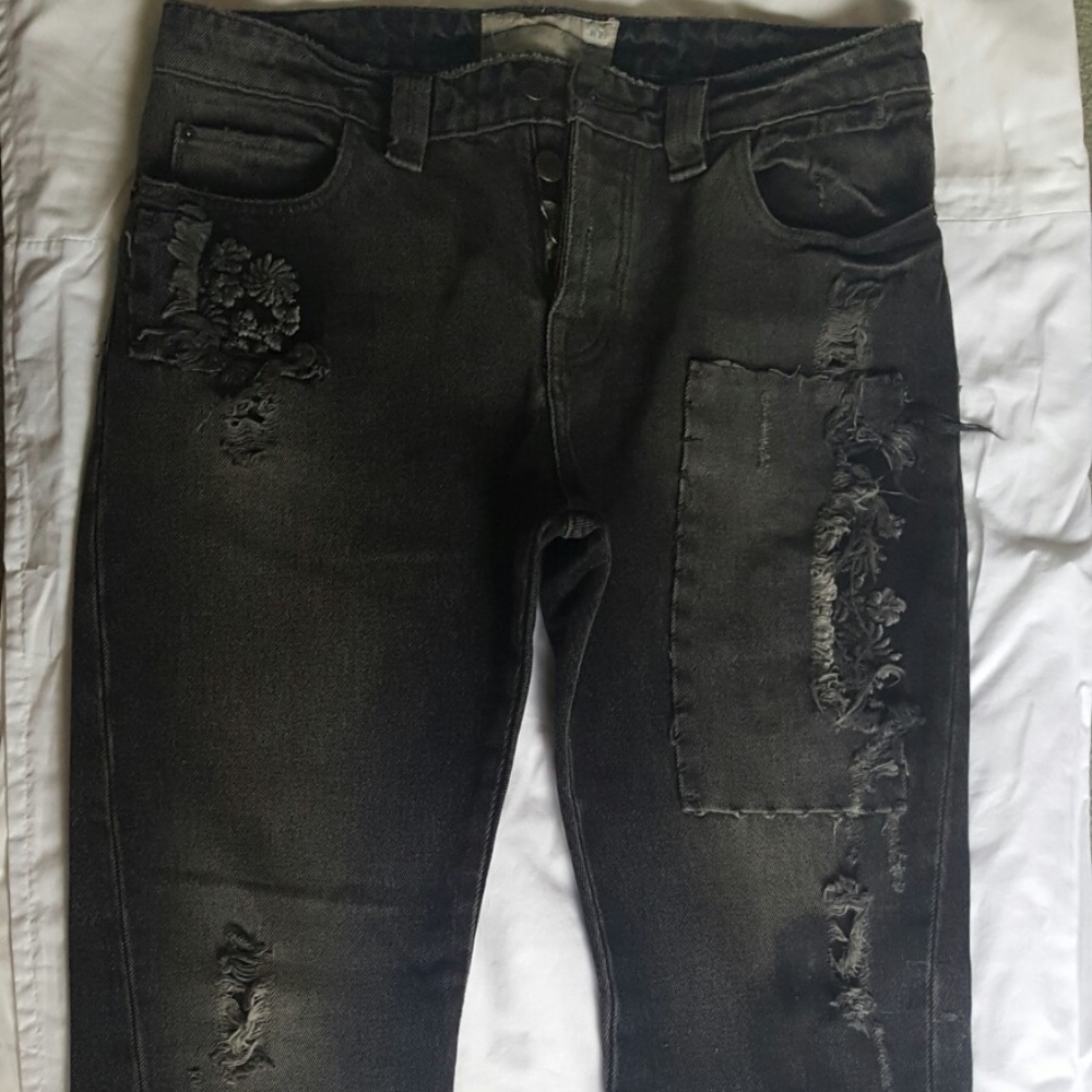 Free People Black rip style Jeans